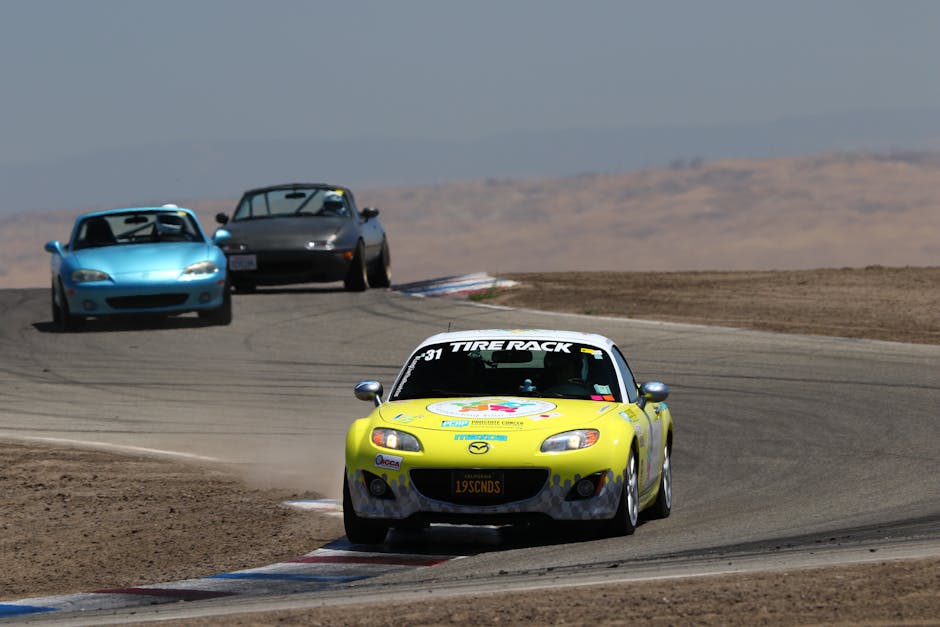 Performance racing cars on a track symbolizing competitive edge and speed in finance